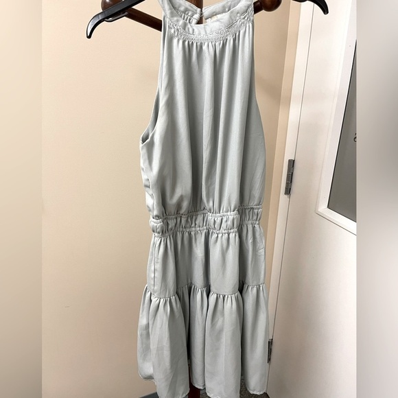 🍋 Handmade sage green sleeveless flowy dress size m - Picture 7 of 12